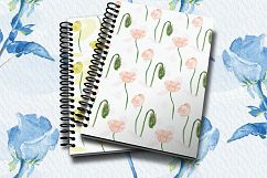 Watercolor Delicate flowers seamless digital paper pack Product Image 7