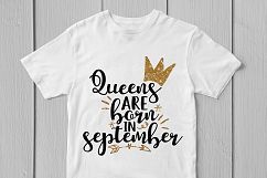Queens Are Born In September - Birthday SVG EPS DXF PNG File Product Image 3