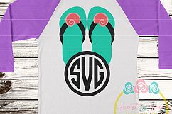 Seashell Flip Flip Monogram Frame SVG DXF PNG Product Image 1