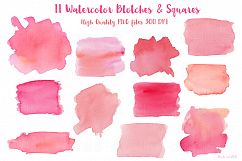 Pink Watercolor Balls, Splatters and Stripes Product Image 3