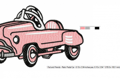 RETRO Pedal Car ~ Machine Embroidery Design in 2 sizes - Instant Download ~ Hurtling Down the Hill in our Pedal Cars Product Image 3