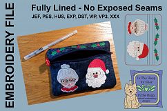 ITH Mr &amp; Mrs Santa Zipper Bag - Fully Lined, 5X7 HOOP Product Image 2