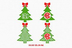 Christmas tree monogram svg, Santa svg, christmas svg Product Image 1