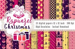 24 Pink and Purple Holiday Christmas Digital Papers Product Image 1