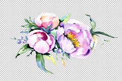 Elegant bouquet pink flower PNG watercolor set Product Image 4