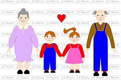 Gran Gramps and Kids Clip Art, Sublimation Product Image 2