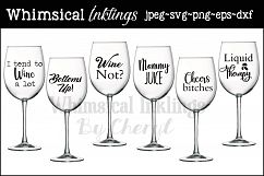 Bottoms Up~ Wine SVG Cutter Files Product Image 1