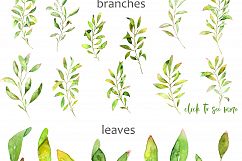 Greenery Collection. Watercolor set Product Image 2