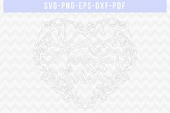 Love Is Kind SVG Cut File, Wedding Papercut, DXF, PDF, PNG Product Image 2