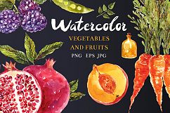 Watercolor vegetables &amp; fruits Product Image 8