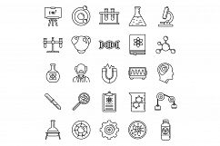 Nuclear biophysics icons set, outline style Product Image 1