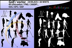 golf / golf SVG / golf silhouette / golf clipart / printable golf players / golf game set / EPS / PNG file /High Quality Vector / Dxf Product Image 1