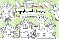 Gingerbread Houses Digital Stamps Product Image 1