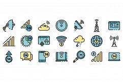 5G technology icons set vector flat Product Image 1