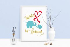 Printable Art Family Is Forever Elephant, Wall Art, .PDF Product Image 1