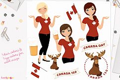 Woman Canadian character clip art (L269 Georgia) Product Image 1