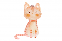 Pink Princess Cats CLIP ART | 8 PNG/JPEG illustrations Product Image 7