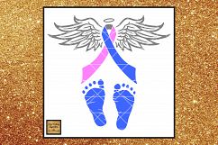 Pregnancy, Infant &amp; Child Loss Awareness Ribbon Angel SVG Product Image 1
