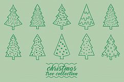 Christmas tree collection hand drawing vector Product Image 1