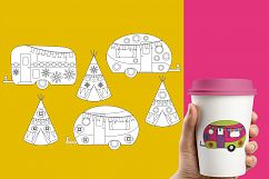 Spring caravan camper and teepee tents graphics Product Image 3