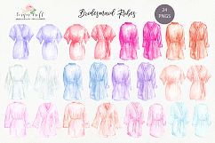 Watercolor bridesmaid robe clipart  Product Image 2
