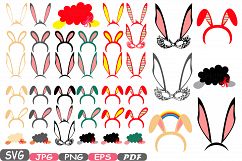 Easter Props Props Photo Booth Cutting Files svg Party Happy Easter SVG Bunny Mask easter rabbit props party decorations school tshirt -17p Product Image 5