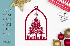 Hanging Christmas Tree - SVG EPS DXF PNG PDF JPG Cut File Product Image 1