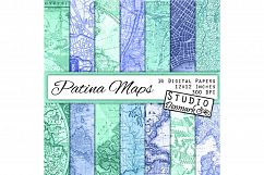 Patina Maps Digital Paper - 14 Antique Maps Product Image 1