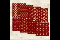 24 Luxury Red and Gold Holiday Christmas Digital Papers Product Image 4