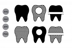 Tooth SVG, Tooth Monogram SVG, Teeth SVG, Dentist Tooth Svg Cut Files, Dentist Cutting File, Silhouette Files, Cricut Files, Dxf, Eps, Png. Product Image 2