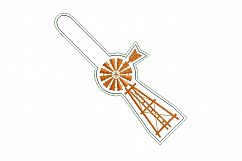 Farm Windmill with Ladder Key Fob Machine Embroidery Design Product Image 2