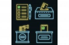 Ballot icon set vector neon Product Image 1