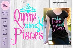 Queens are born as Pisces, Zodiac svg, born in march Product Image 4
