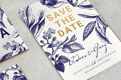 Gold &amp; Navy Wedding Invitation Suite Product Image 3