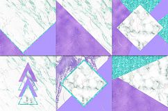 Purple, Marble &amp; Turquoise Glitter Digital Paper Product Image 3
