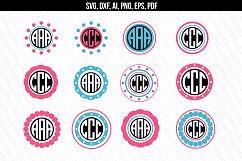 Circle monogram svg dxf cut files Product Image 1