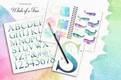 Watercolour nursery Whales and Alphabet Graphic set. Product Image 3