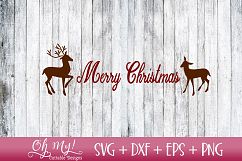 Merry Christmas Reindeer - SVG DXF EPS PNG Product Image 1