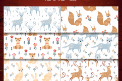 Northern woodland. Seamless patterns with cute animals. Product Image 7