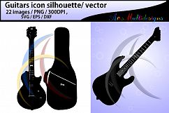 Guitars silhouette / Guitars svg / guitar icon /Guitars digital clipart / Guitars SVG / EPS / PNG / Dxf / vector icon / special set added Product Image 2