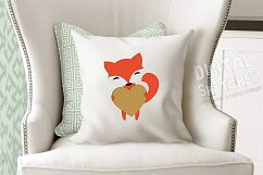 Fox Machine Embroidery Design Animals Heart Love 4 Sizes Product Image 2