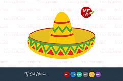 Sombrero SVG, Mexico Sombrero SVG, Mexican Hat, cinco de mayo, Svg Files, for Silhouette Cameo or Cricut Commercial &amp; Personal Use. Product Image 1