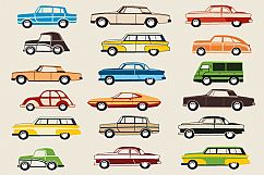 Retro cars and trains vector clipart Product Image 2