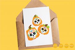 Sugar Skull Pumpkins cutting files svg, dxf, pdf, eps included - cut files for cricut and silhouette - Cutting Files SG Product Image 4