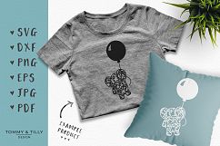 Flower Elephant with Balloon - SVG DXF PNG EPS JPG PDF Cut Product Image 3