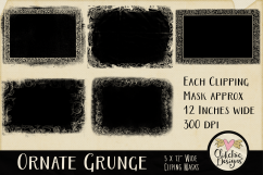 Grunge Clipping Masks - Ornate Photoshop Masks &amp; Tutorial Product Image 2
