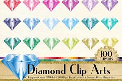 100 Side View Transparent Diamond Clip Arts, Wedding Diamond Product Image 1