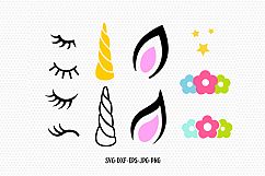 unicorn svg, unicorn eyelashes, unicorn kit svg Product Image 1