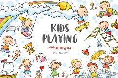 Kids playing bundle - happy kids playing different games Product Image 1