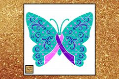 Thyroid Cancer Ribbon, Thyroid Awareness Ribbon, Svg files Product Image 1